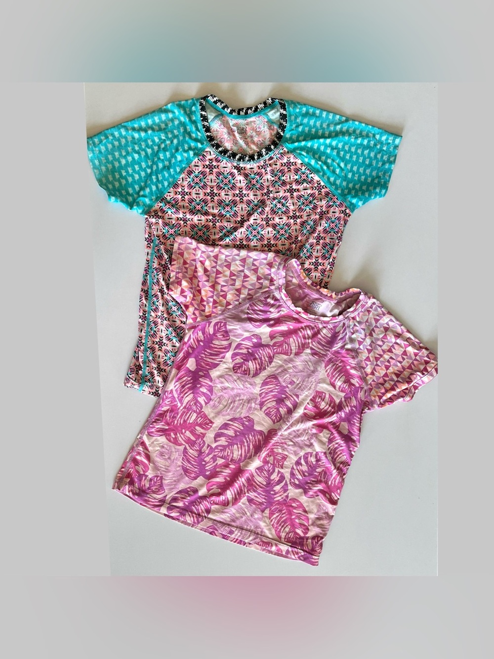 Athleta Girl rash guard tops large 12 swim shirts short sleeve pullover bundle